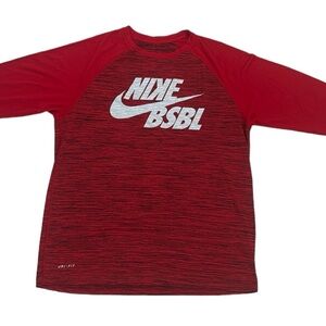 NIKE BSBL three quarter sleeve starter shirt Dri Fit Graphics Men’s Large